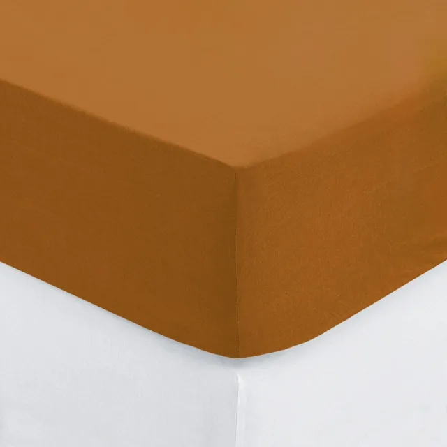 Atmosphera Créateur d'intérieur® Atmosphera Hoeslaken katoen eenpersoons - 90x190cm - Komijngeel
