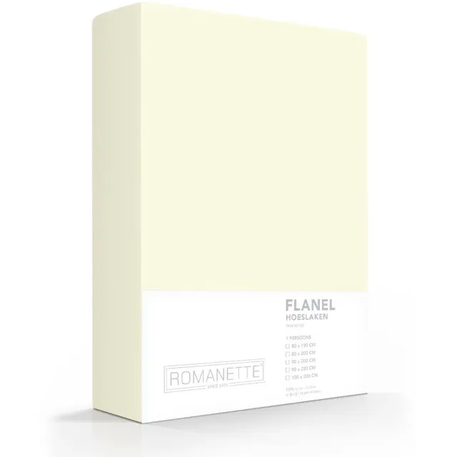 Romanette Luxe Hoeslaken Verwarmend Flanel - Ivoor