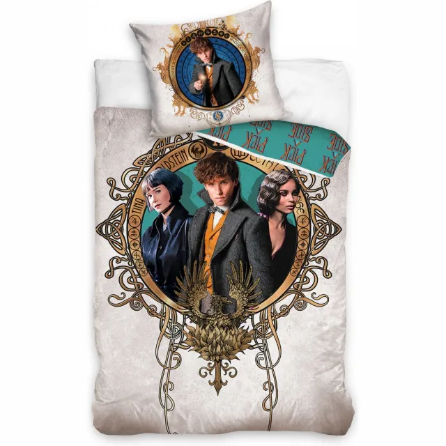 Carbotex Fantastic Beasts Crime of the Grindelwald - Dekbedovertrek - Eenpersoons - 140x200 cm + 1 kussensloop 70x80 cm - White