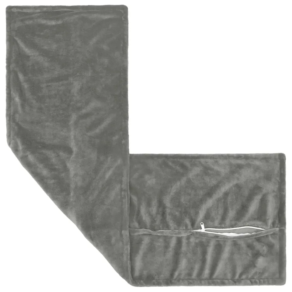 vidaXL Kussensloop HOUTEN Donkergrijs 40 x 145 cm Flanel, foto 4