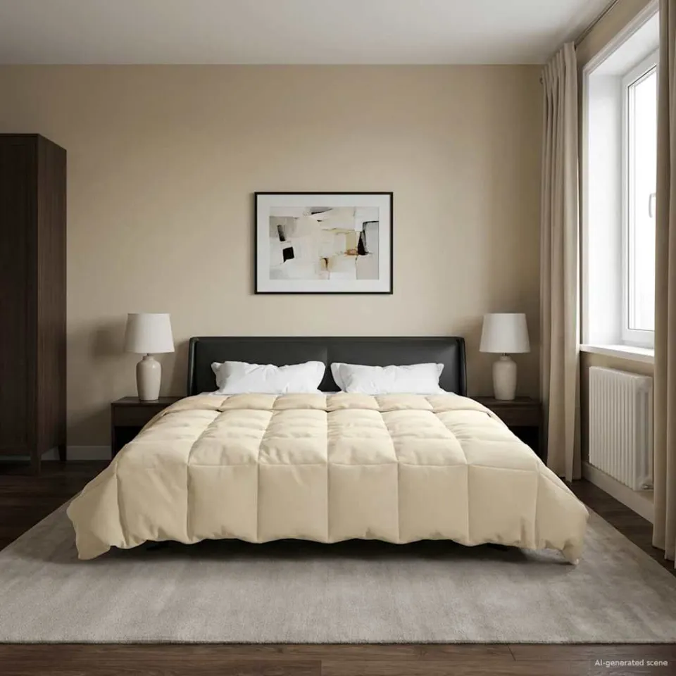 vidaXL Winter Dekbed 200 x 240 cm Winter Microfiber (100% polyester) crème, foto 4