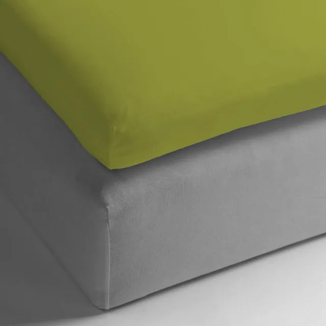 Heckettlane HnL Living - Hoeslaken - Topper - Katoen Perkal - 200 x 220 cm - Groen