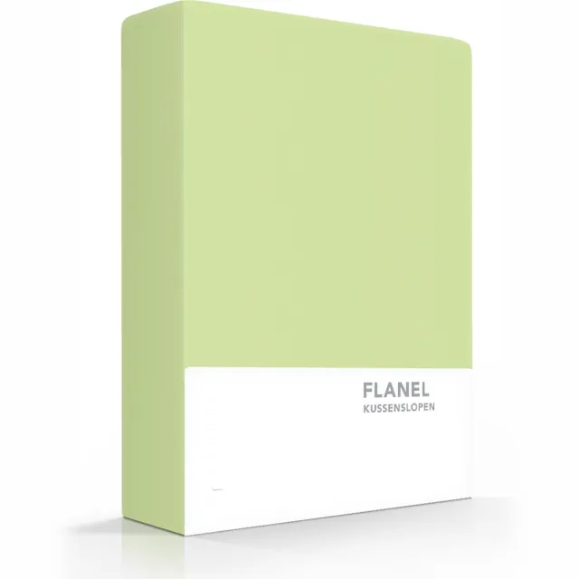 Zavelo Flanel kussenslopen Limoen (set van 2)-60 x 70 cm (standaard) Groen