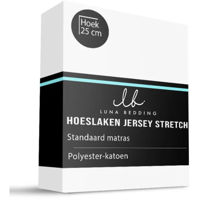 Dekbed-Discounter Luna Bedding Hoeslaken 140 x 200 cm - Jersey - Geschikt voor matrassen tot 22 cm hoog - Wasbaar op 40 graden - Strijkvrij - Zwart