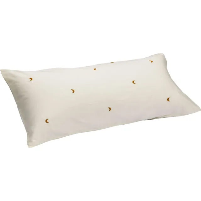 Yumeko kussensloop katoensatijn warm wit/ochre moon 40x80 - Bio, eco & fairtrade - 1 stuk Warm White-Ochre Moon