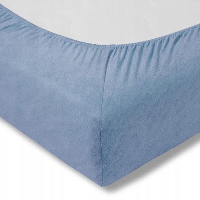 Estella Velours Hoeslaken 200x200 cm - Zacht Blauw