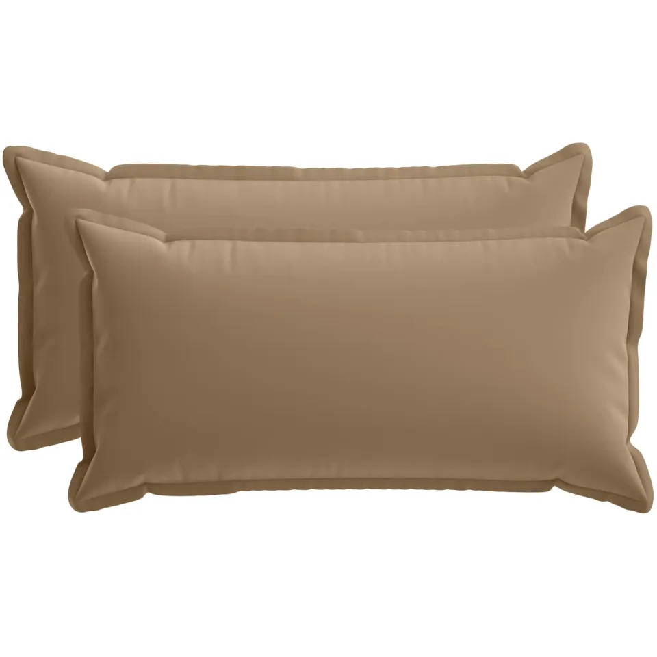 vidaXL Kussensloop 2 st HOUTEN Taupe 40 x 80 cm Polyester, foto 3