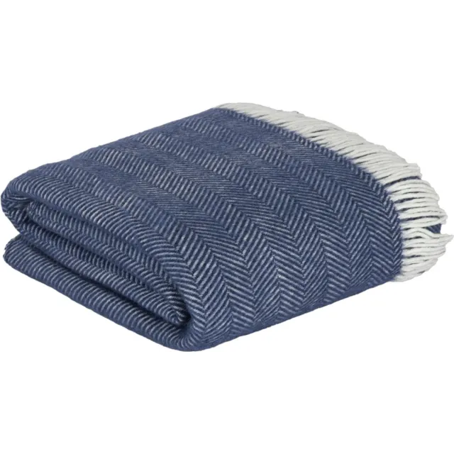 Trimita Visgraat deken - katoenmix - 130 x 170 cm - blauw