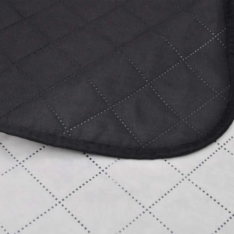 vidaXL Bedsprei gewatteerd dubbelzijdig 220x240 cm zwart/wit, foto 2