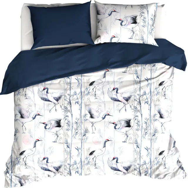 De Witte Lietaer Dekbedovertrek Mont Blanc Majolica Blue - Hotelmaat - 260 x 240 cm - Katoen Satijn Blauw