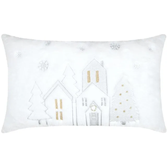Stof Kerstkussen HOHOHO, fluffy, 30 × 50 cm goud