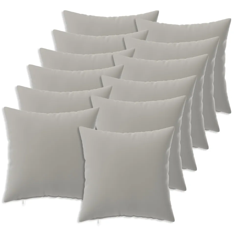 vidaXL Kussensloop 12 st HEERLEN Grijs 50 x 50 cm Polyester, foto 3