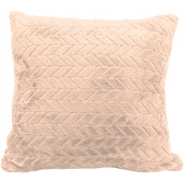 Kontrast Zachte Sierkussenhoes Fuero 40x40 cm Licht Beige - Gestanst Patroon