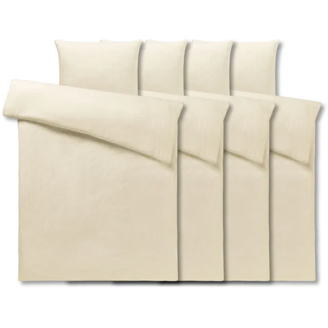 PULSIVA 4x PULSIVA Economy pak dekbedovertrekset Satina 10 mm; 155x220 cm (BxL), 80x80 cm (LxB); champagne; 4 set / verpakking