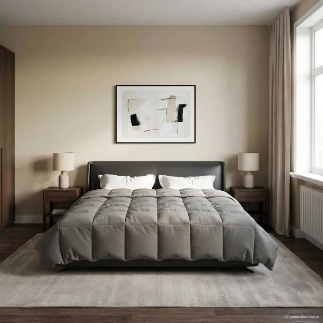 vidaXL Vol jaar dekbed 200 x 200 cm Microfiber (100% polyester) Lichtgrijs