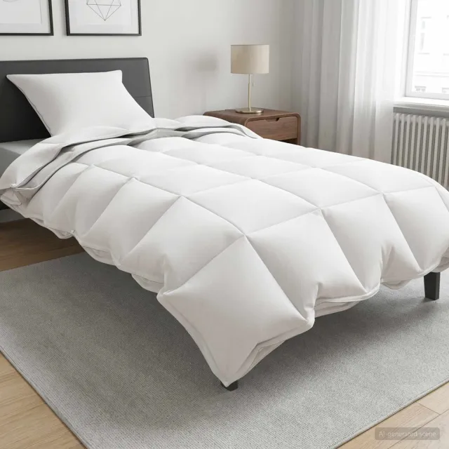 vidaXL Dekbed 135 x 220 cm Alle seizoenen 150 g/m² + 250 g/m² Wit