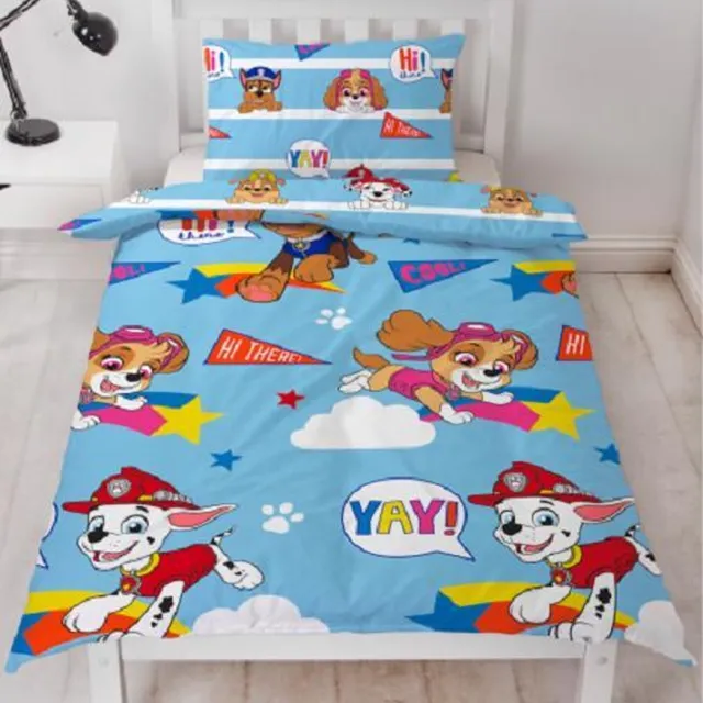 PAW Patrol eenpersoons dekbedovertrek - blauw - PAW 1 persoons dekbed