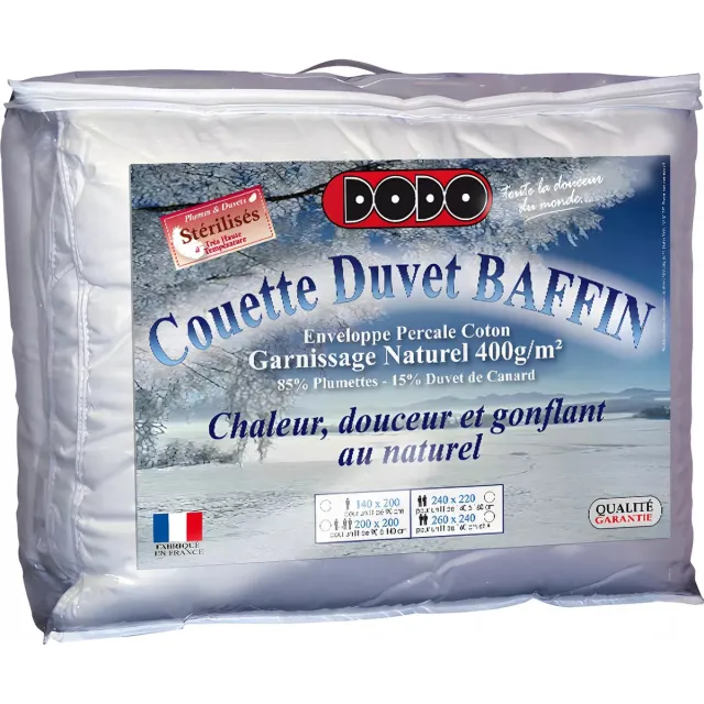 Vente-unique Dekbed DODO natuurlijk dons - 240 x 260 cm - BAFFIN Wit