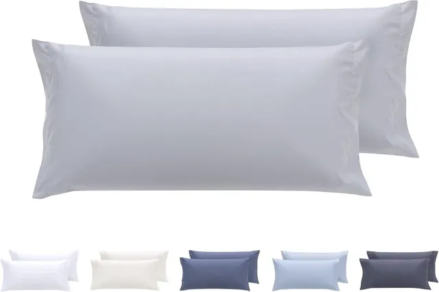 Famanu Set van 2 kussenslopen - microvezel - extra zacht - hypoallergeen - set van 2 - 70 x 40 cm - lichtgrijs