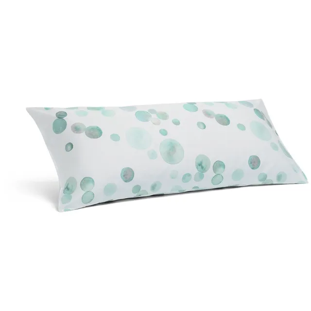 Yumeko kussensloop katoensatijn watercolor dots zeegroen 40x80 - Biologisch & ecologisch - 1 stuk Watercolor Dots Sea Green