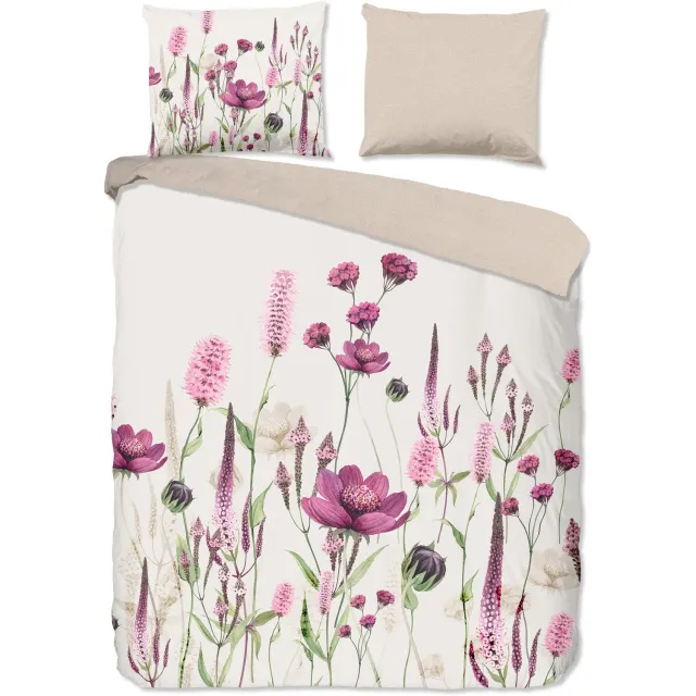 Good Morning dekbedovertrek bloemen - Zand - 100% Katoen renforce Sand