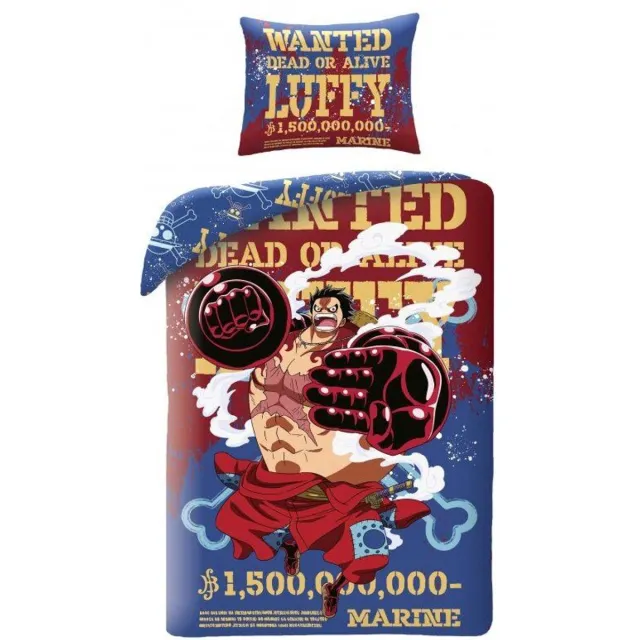 One Piece Wanted Dekbedovertrek 140 x 200 cm polyester Multicolor