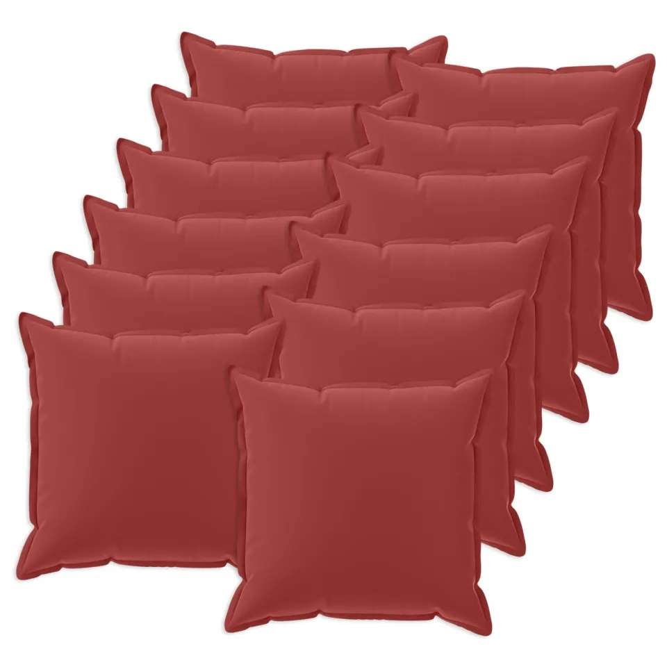 vidaXL Kussensloop 12 st HOUTEN Wijnrood 50 x 50 cm Polyester, foto 3