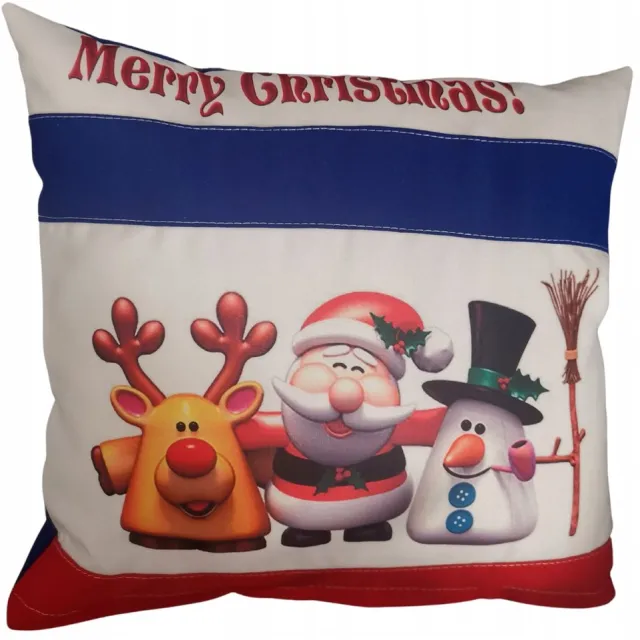Sa.Co Decoratieve Kerstkussenhoes 40x40cm - Vrolijk Kerstfeest Multicolor