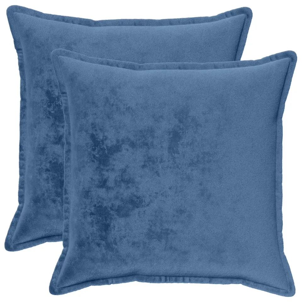 vidaXL Kussensloop 2 st HOUTEN Lichtblauw 65 x 65 cm Flanel blauw, foto 3