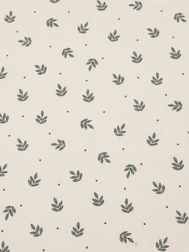 vertbaudet Hoeslaken voor kinderen RETRO FLOWERS, met gerecycled katoen wit, bedrukt