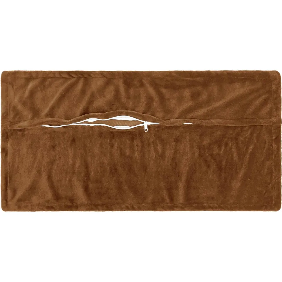 vidaXL Kussensloop 12 st HOUTEN Licht Bruin 40 x 80 cm Flanel, foto 4