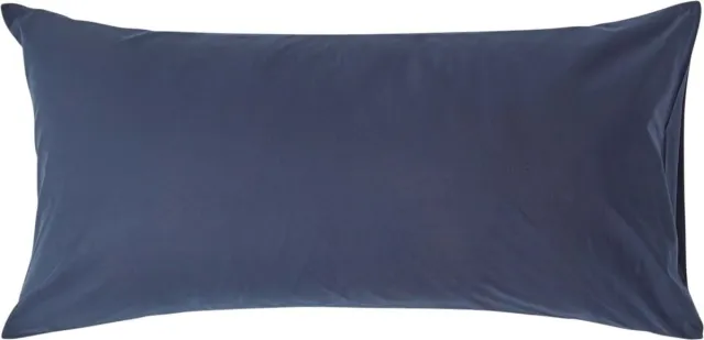 Homescapes Kussensloop 50x90 cm – Marineblauw – 100% Egyptisch Perkal Katoen – 200 TC