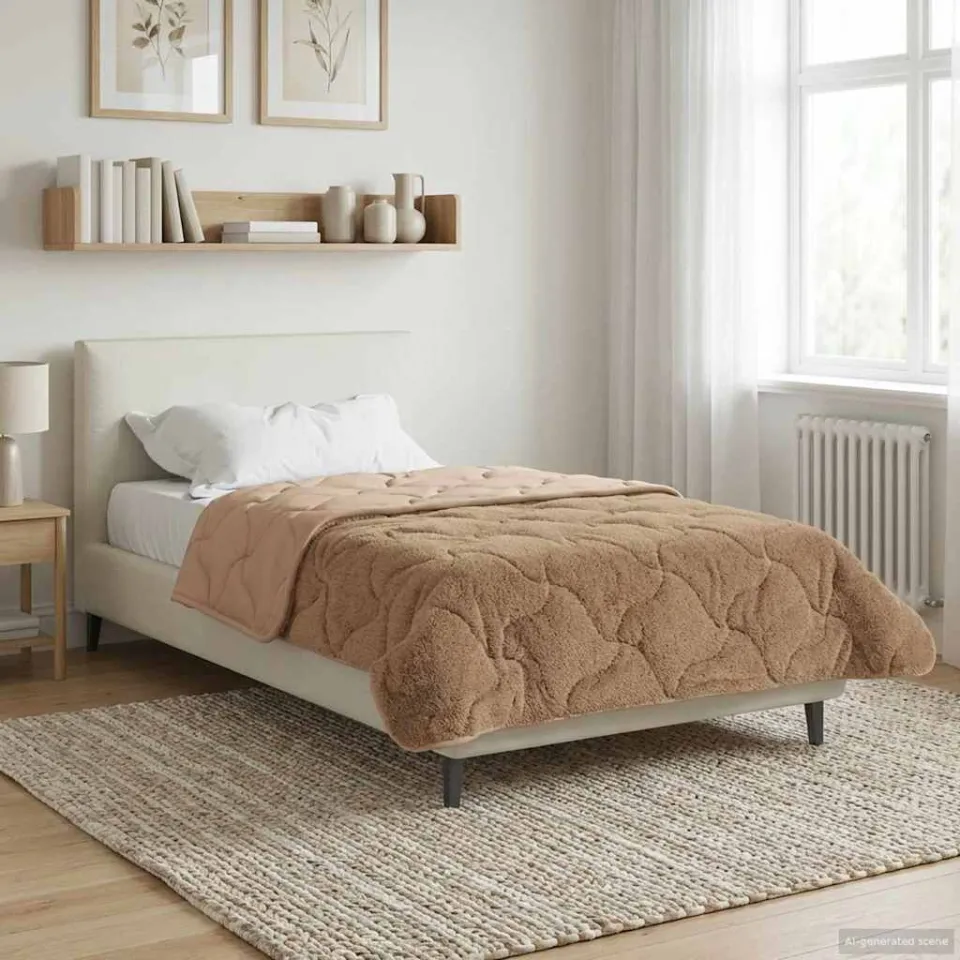 vidaXL Zomer Dekbed 155 x 200 cm Zomer Taupe Ademend, foto 4