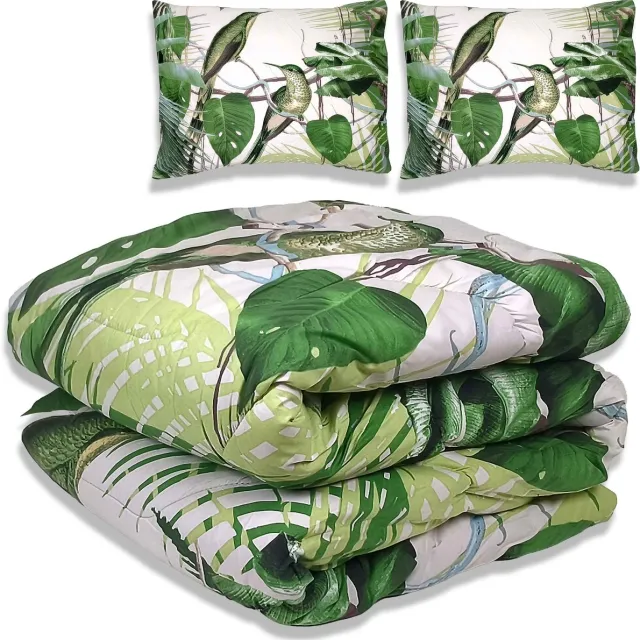 Litalente Dekbed zonder overtrek - All year 200x200 cm - Jungle Groen - Wasbaar Dekbed Zonder Overtrek – Hypoallergeen & Antibacterieel – 30 dagen proefslapen - Wasbaar hoesloos dekbed - Bedrukt dekbed - zomerdekbed & winterdekbed