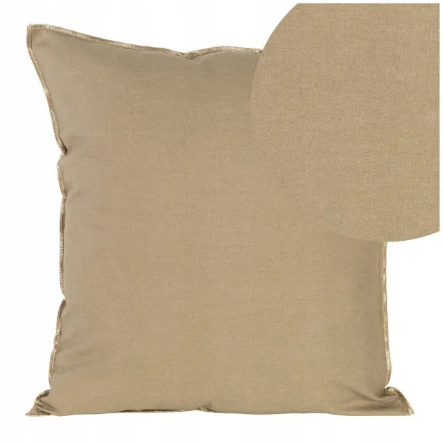 Eurofirany Decoratief Kussenlus 45x45cm - Beige/Goud - Linnenmix