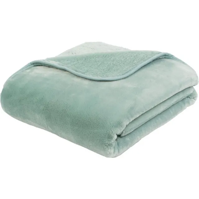 BOG Premium Plaid Met Cashmere Feel - Super Zachte Woondeken - 500 G/M² Extra Dikke Kwaliteit - 130 X 170 CM - Aqua Blauw aquatisch