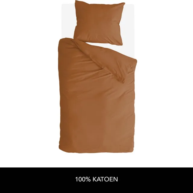 BYRKLUND Dekbedovertrek Sleep Softly - 140x220 - 100% Katoen - Cognac