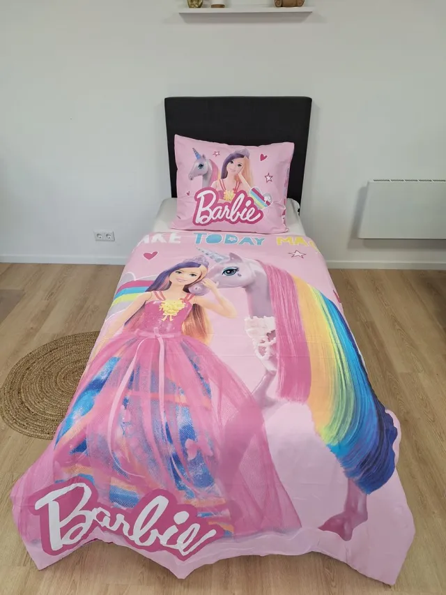 Barbie dekbedovertrek Eenhoorn - microvezel polyester - ( + ) Roze