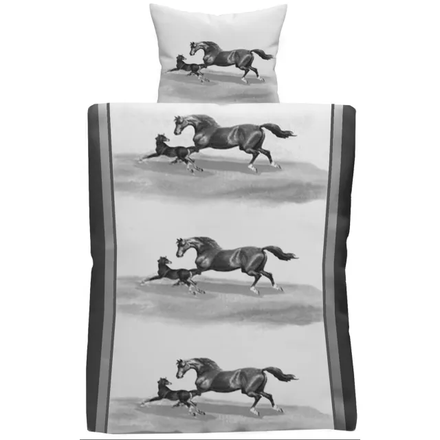 SVITA beddengoed - paardenmotief kinderbeddengoed pony paard microvezel oekotex 135x200cm Wit