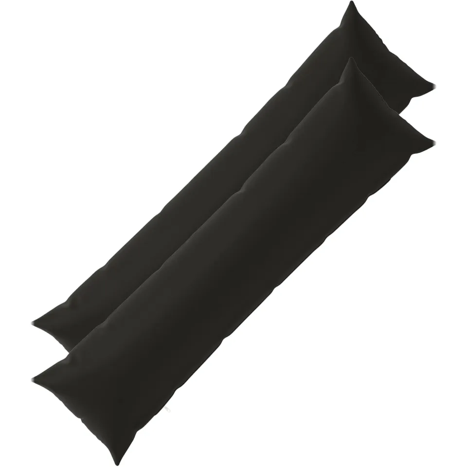 vidaXL Kussensloop 2 st HEERLEN Zwart 40 x 145 cm Polyester