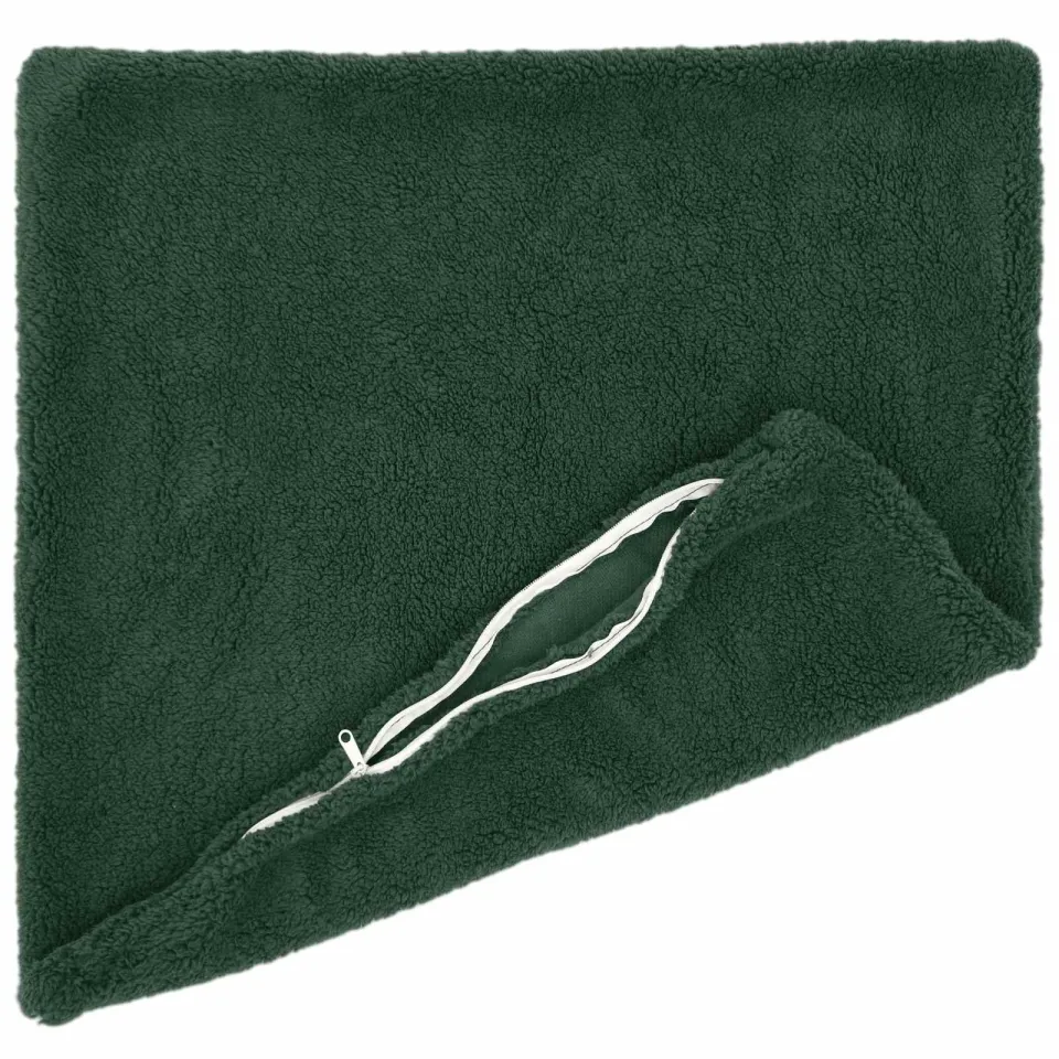 vidaXL Kussensloop 2 st HEERLEN Donkergroen 65 x 65 cm Bouclé groen, foto 3