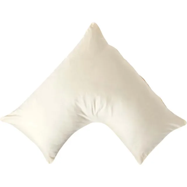 Homescapes Biologische Katoen V-Kussensloop - Crème - 100% Egyptisch Katoen Satijn - 400TC - 38 x 76 cm Crème-Vanille