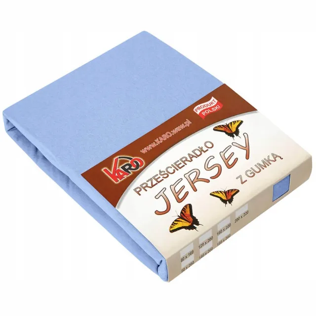 Jersey hoeslaken met elastiek 200x220 cm lichtblauw Karo