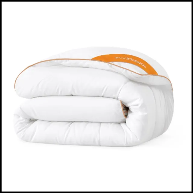 Songmics Microfiber Dekbed – 300 GSM – Met 8 Bevestigingslussen – Zacht & Ademend – Comfortabele Warmte wit