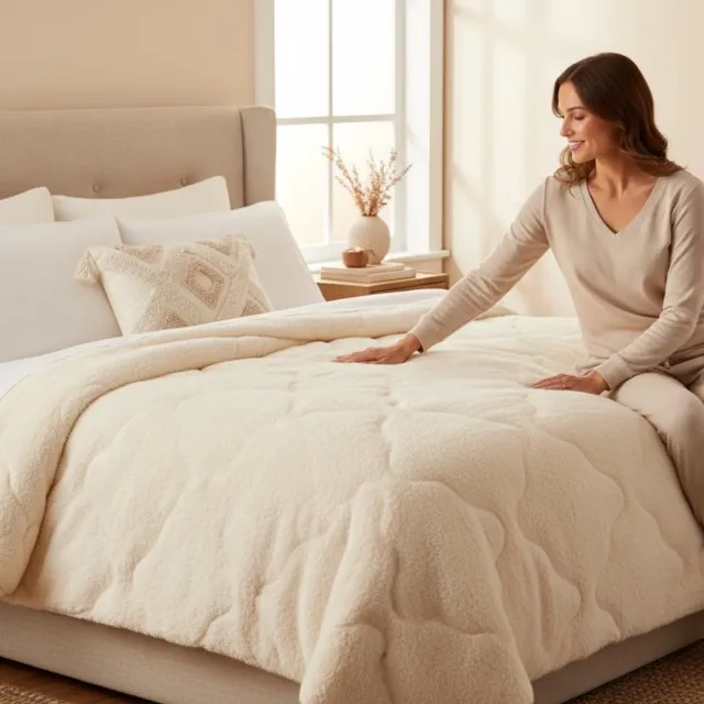 Bedsupplies Lazy Dekbed- Dekbed Zonder Overtrek - Teddy - 200x200 - Ecru