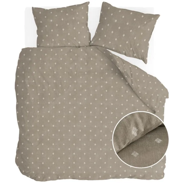 Walra Dekbedovertrek Remade Rustic GraCe - 200x220 - 100% katoen - Taupe