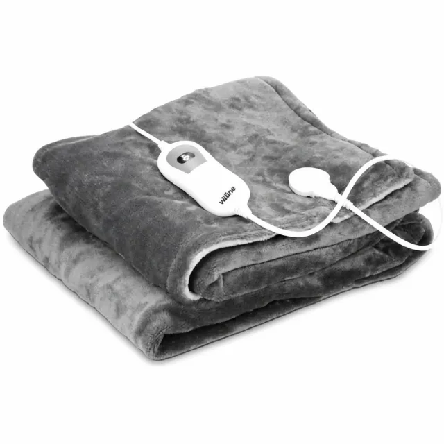Niamora Elektrisch deken - Warmtedeken - Elektrische warmtedeken - Verwarmende deken - Grijs - 160x120 cm - 120W - 3 temperatuurstanden