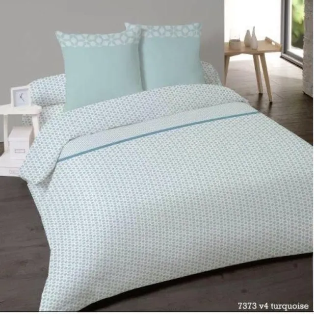 Better Nights Katoenen dekbedovertrek Albi Turquoise met 2 kussenslopen