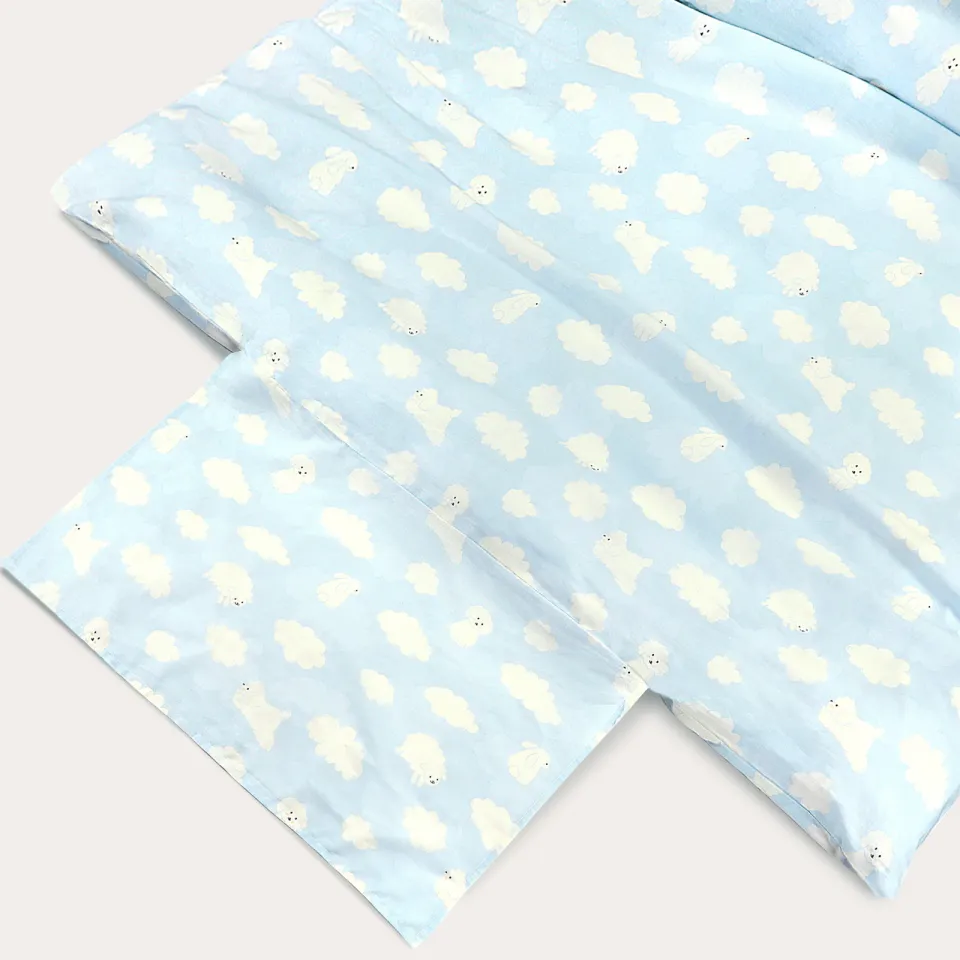 NOUS Kids katoenen dekbedovertrek kinderbed (120x150 cm) blauw, foto 4