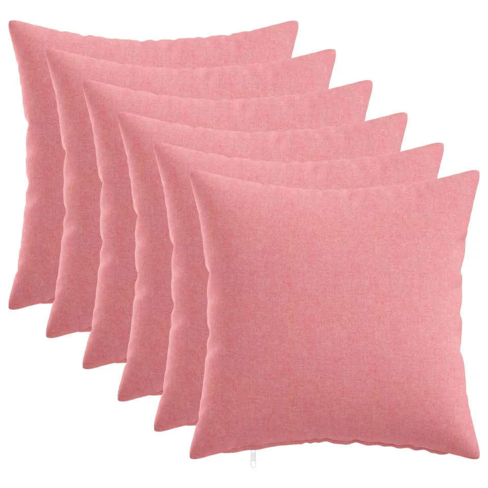 vidaXL Kussensloop 6 st HEERLEN Roze 40 x 40 cm Stof, foto 3